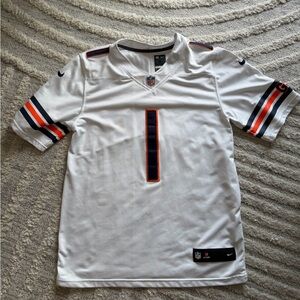 Chicago Bears Football Men's White and Navy Justin Fields Jersey